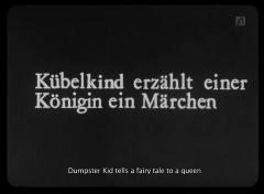 Kübelkind erzählt einer Königin ein Märchen