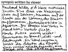 New York Film Diary Sep. 3, 1994 - Oct. 3 1995